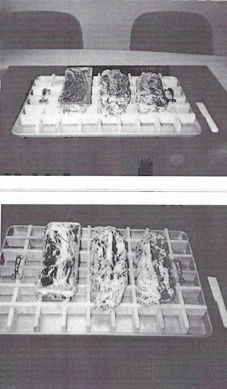 Early prototype testing showing perfectly cut cake squares